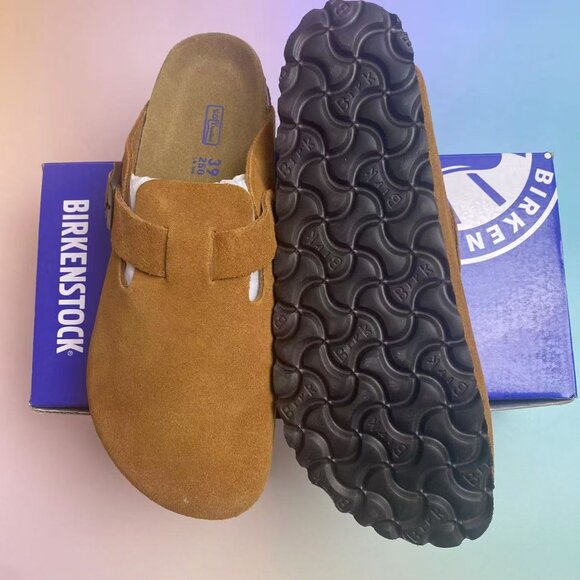 Birkenstock Boston Soft Footbed Sandals: Adjustable Suede Comfort (Narrow Fit) - Picture 2 of 5